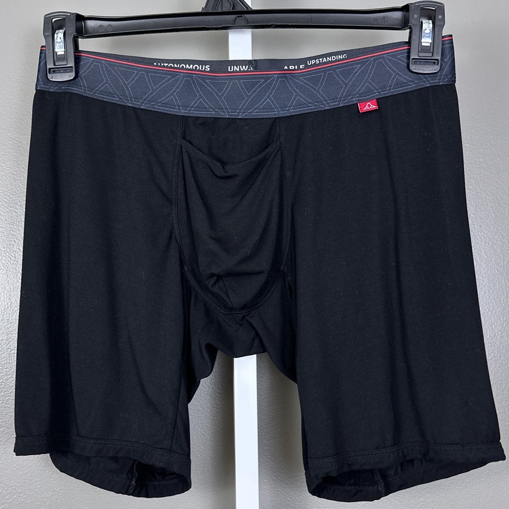 Krakatoa Men's Medium Black Pinatubo Seamless Boxer Briefs Horizontal Fly 7"